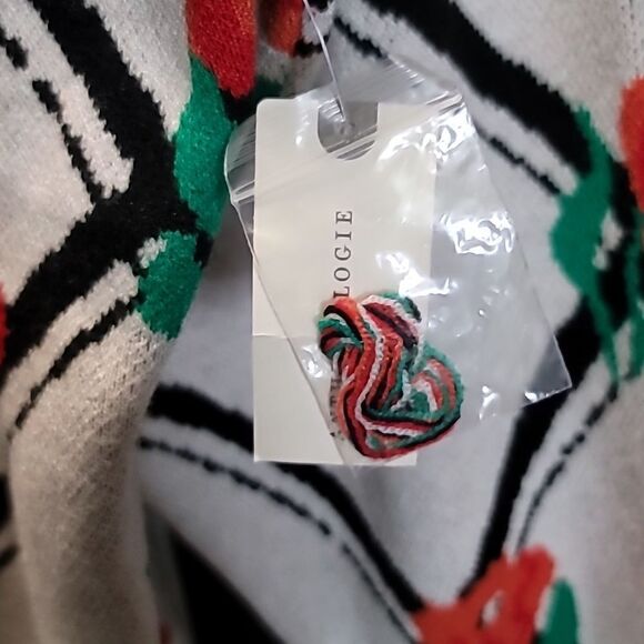 Anthropologie Maeve Crewneck Trellis Rose Floral Pullover Sweater Size Large - Picture 7 of 11